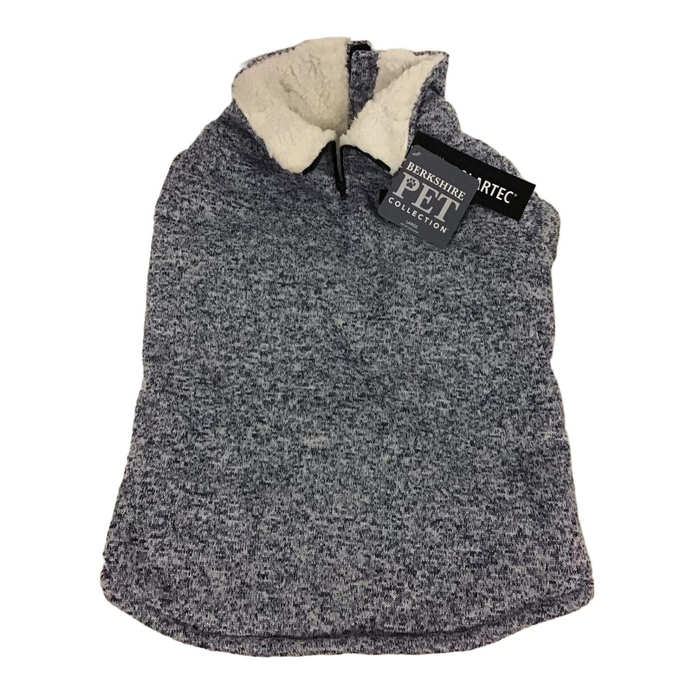 DOG COAT Large Blue Heather Sherpa Polartec Fleece Lining Zip [New With Tags]